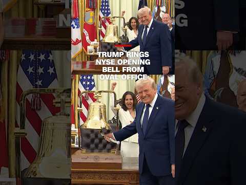 Trump rings NYSE opening bell from Oval Office