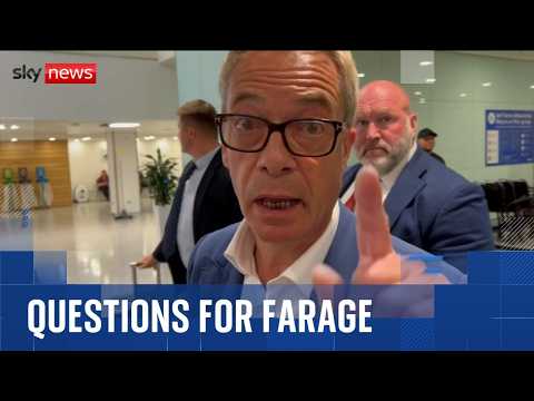 Farage reacts to Sky News question about his finances