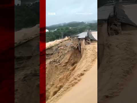 Fatal Typhoon Maysak floods burst dam wall in China. #BBCNews