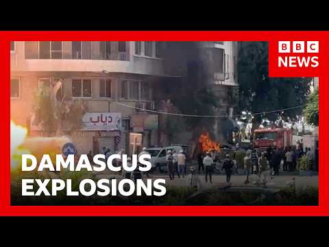 Explosions injure 18 in Damascus during Emmanuel Macron’s visit | BBC News