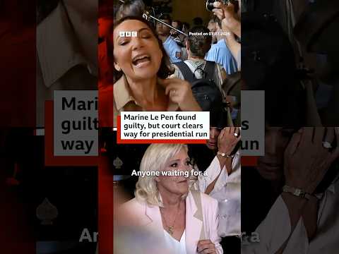 Marine Le Pen found guilty, but court clears way for presidential run. #France #BBCNews