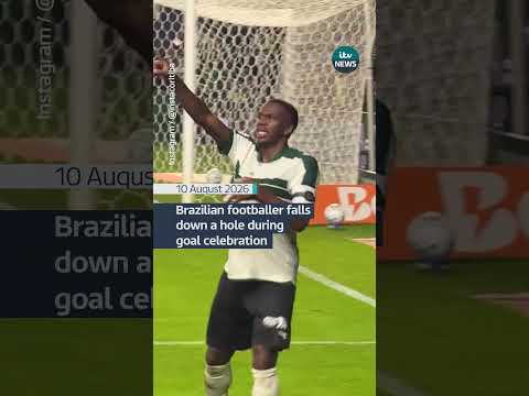 Brazilian defender Jacy Maranhão has gone viral after he fell down a hole during a goal celebration.
