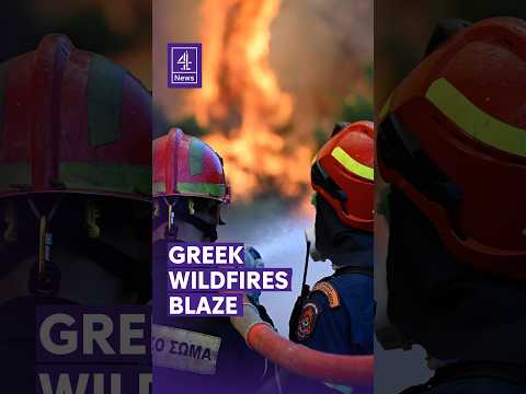 Greek wildfires blaze