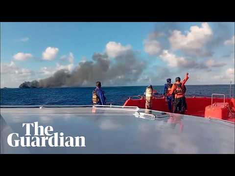 Passengers rescued from burning ferry in Indonesia