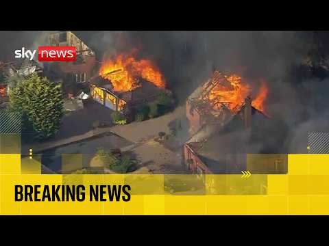 Houses on fire as wildfires spread in Stourbridge