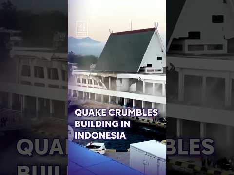Quake crumbles building in Indonesia #Earthquake #Indonesia