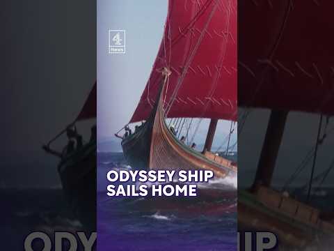 Viking longship used in ‘The Odyssey’ sails back to Oslo