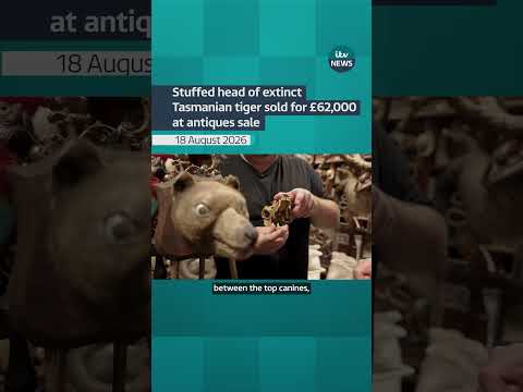 Stuffed head of extinct Tasmanian tiger sold for £62,000 at antiques sale