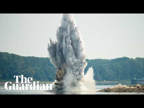 Romanian navy blows up rock in Danube to redirect water to nuclear plant