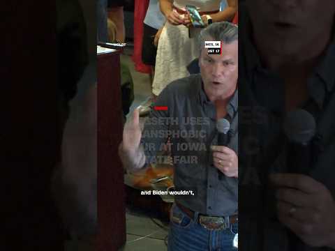 Hegseth uses transphobic slur at Iowa State Fair