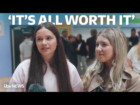 Watch as students react to their GCSE results