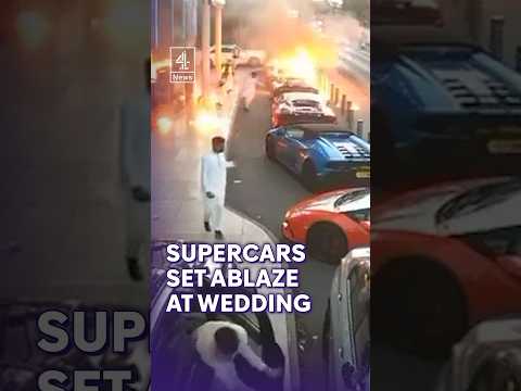Supercars set ablaze in attack at Birmingham wedding venue