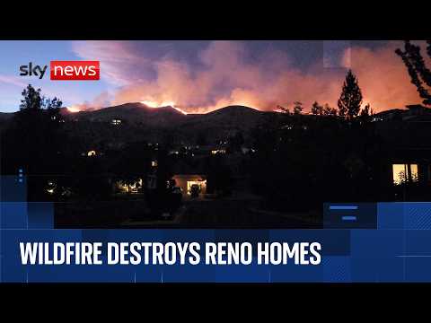 ‘Human-caused’ wildfire rips through major city in Nevada – as 90,000 residents told to flee
