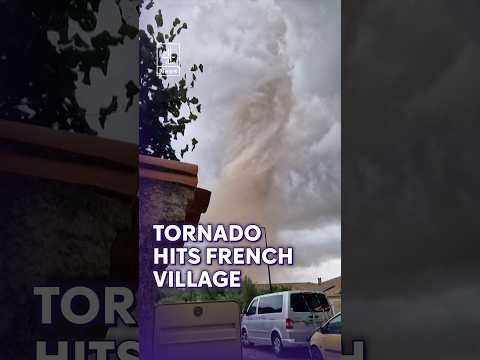 Moment tornado sweeps through village in southern France