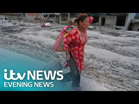Frantic search through mud and water in Nepal: Watch ITV Evening News LIVE