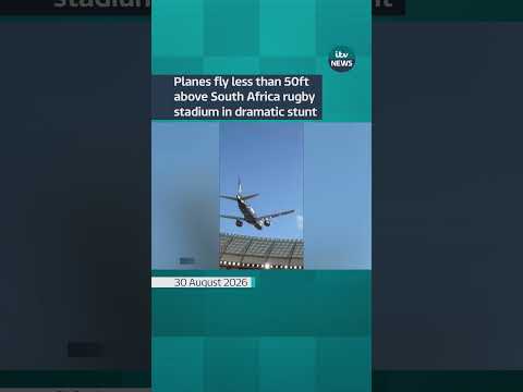 A South African airline has been criticised for performing an incredibly low fly over of a stadium