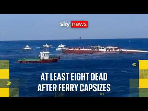 At least eight people dead as ferry capsizes off northern Cyprus – with captain arrested