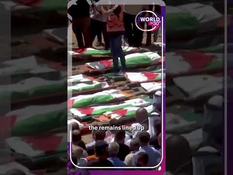 Mass funeral for 112 Palestinians killed in 2023 Israeli strikes
