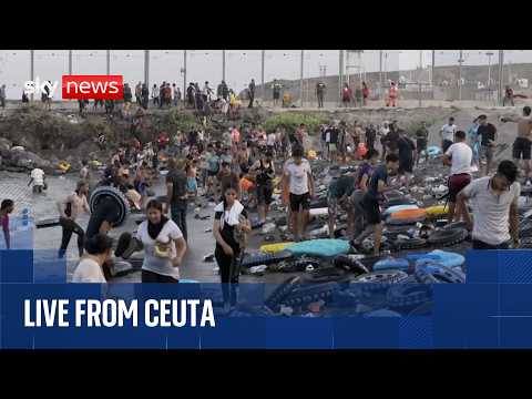 Live from the Spanish enclave of Ceuta as thousands of migrants enter from Morocco