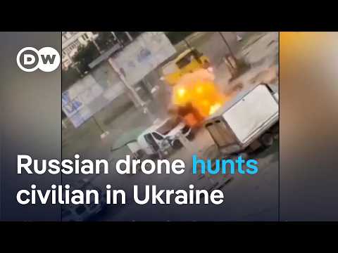 ‘Human safari’ campaign: Video shows Russian drone attacking market vendor in Kherson | DW News