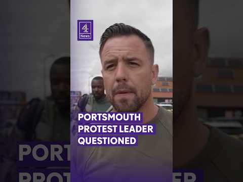 Portsmouth protest leader questioned by Channel 4 News