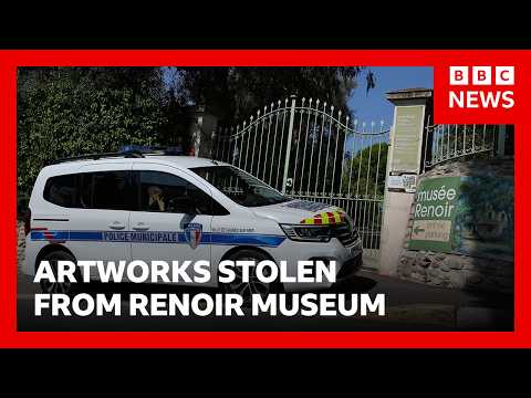 Thieves who stole four Renoir paintings abandoned two in garden as they fled, says mayor | BBC News