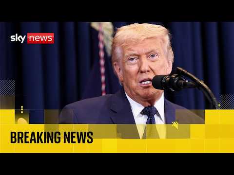 US President Donald Trump delivers speech