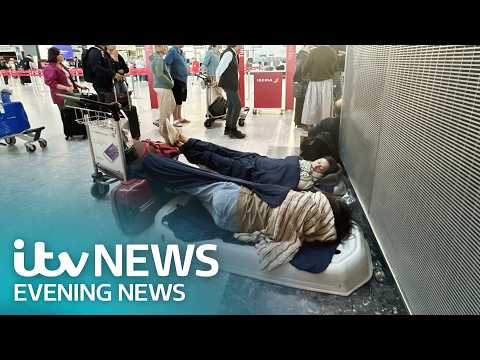 Hundreds of thousands hit by flight delays – watch the ITV Evening News LIVE