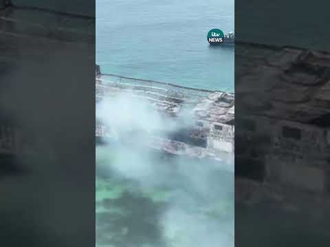 A fire tore through a passenger ferry off the western Philippines on September 9th