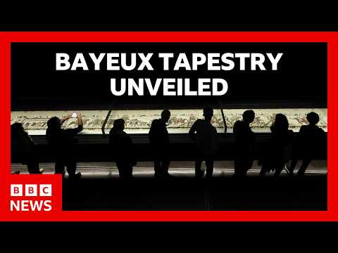 Bayeux Tapestry on show for first time in nearly 1,000 years | BBC News