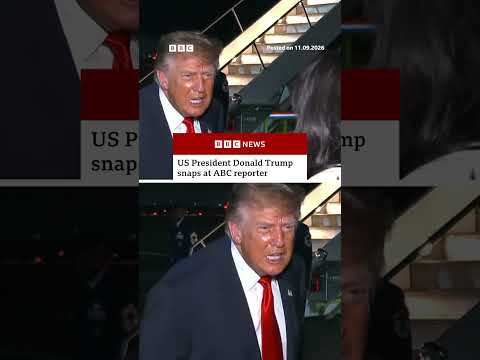 Donald Trump snaps at reporter asking about $5,000 pledge. #Trump #USPolitics #BBCNews