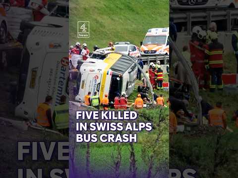 Five people killed in the Swiss Alps after bus overturns