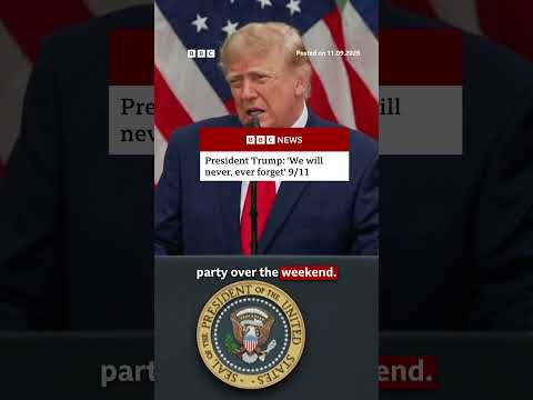 Trump marks 25th anniversary of 9/11 attacks at the Pentagon. #Trump #911 #BBCNews
