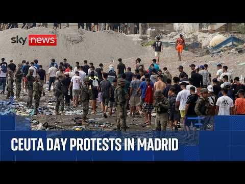 Protesters demonstrate in support of Ceuta