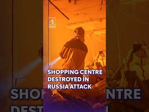 Shopping centre destroyed on Russian attack on south-eastern Ukraine
