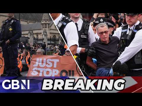 BREAKING: Just Stop Oil RETURN protesting in Westminster BLOCKING PM from leaving Parliament