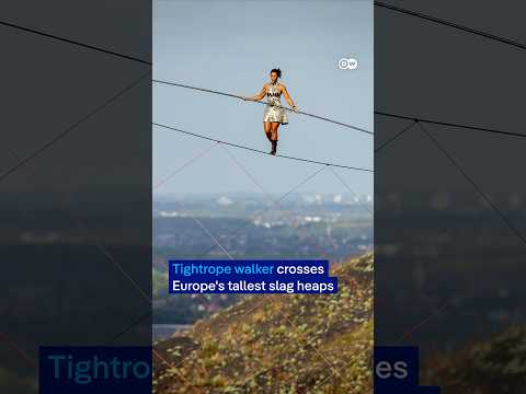 Tightrope walker connects Europe’s tallest slag heaps | DW News