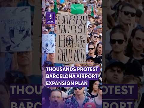 Thousands protest Barcelona airport expansion plan