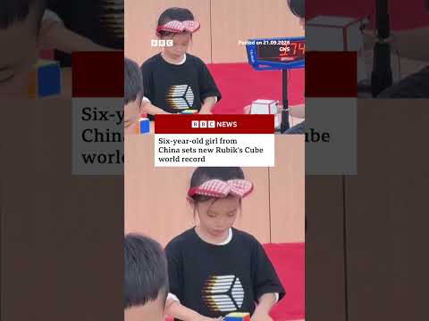 Six-year-old girl from China sets new Rubik’s Cube world record. #China #WorldRecord #BBCNews