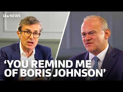 Watch how Ed Davey reacted when Robert Peston compared him to Boris Johnson