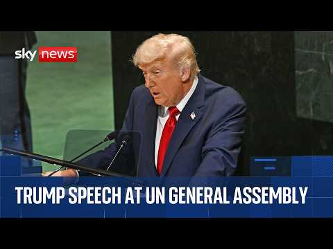 Donald Trump speaking at UN General Assembly