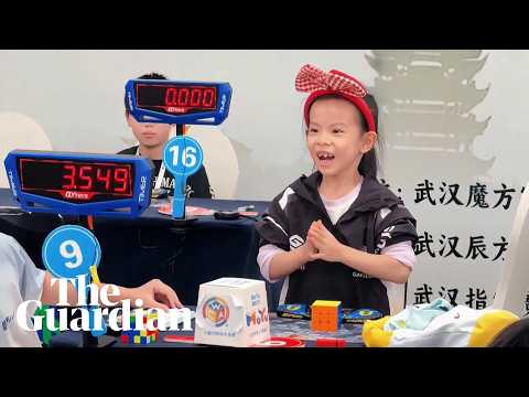 Six-year-old breaks women’s world Rubik’s Cube record