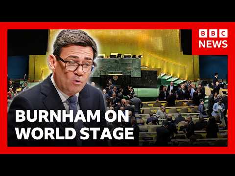 Andy Burnham gives first United Nations speech as UK PM | BBC News