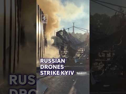 Russian drones strike Kyiv #Ukraine #Russia