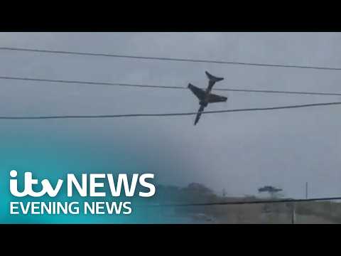Watch ITV Evening News LIVE as police respond to RAF plane crash in North Wales
