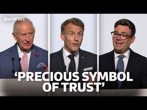 Watch highlights as King Charles, Andy Burnham and President Macron unveil Bayeux Tapestry