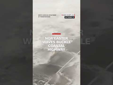 Nor’easter waves buckle coastal highway