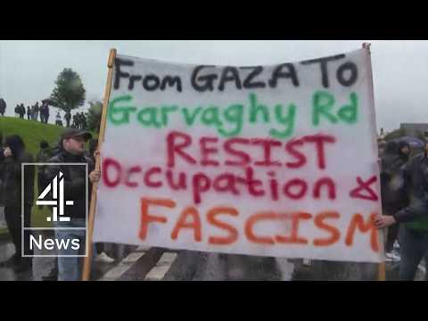 Portadown: Thousands block Orange Order march in Northern Ireland