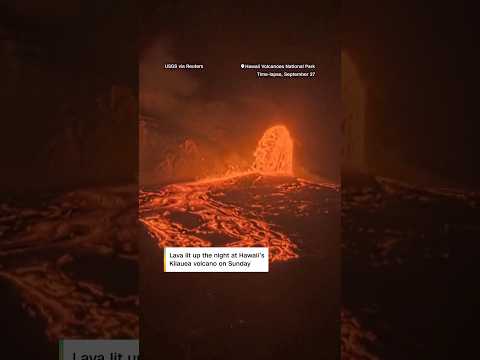 Streams of lava light up Kilauea after dark