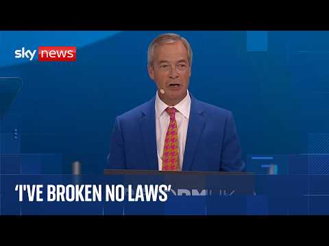 Farage speech disrupted by hecklers at Reform conference